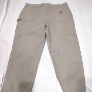 CARHARTT LIGHT TAN MEN'S CARPENTER PANTS 8 POCKETS HAMMER LOOP LIKE NEW 42 x 32